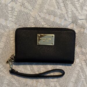 Michael Kors Black Wallet with Gold Accents